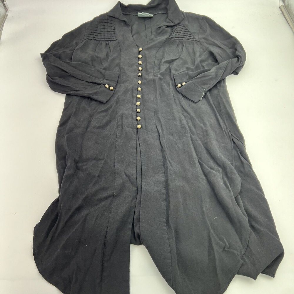 Maeve Black Rayon Shirt Dress Size Small Rayon